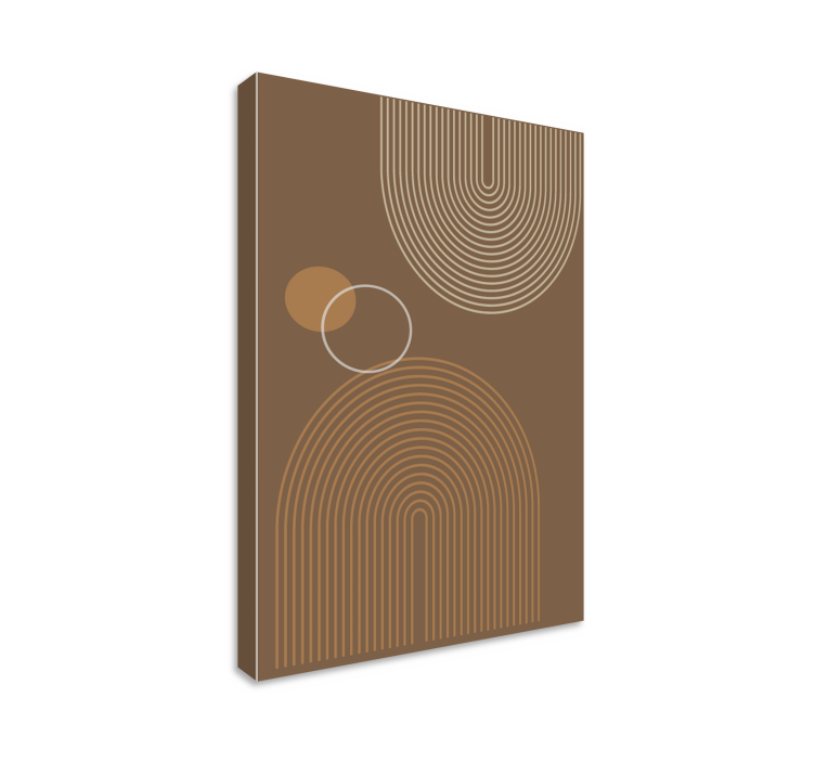 Cuadro figuras geométricas con patrones de líneas curvas - TenVinilo