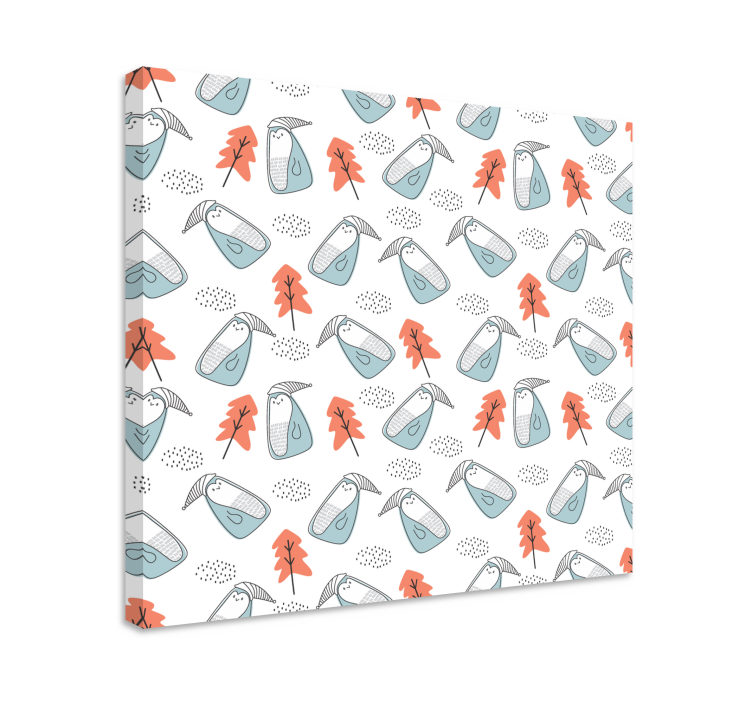 Cuadro flores patrón de animales lindos - TenVinilo