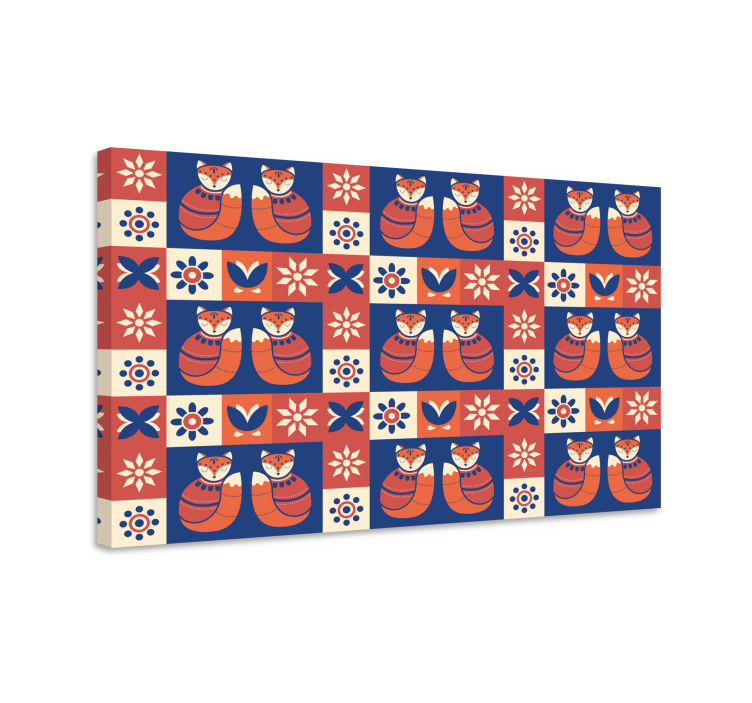 Cuadro de gatos patrón de gatos amigables - TenVinilo