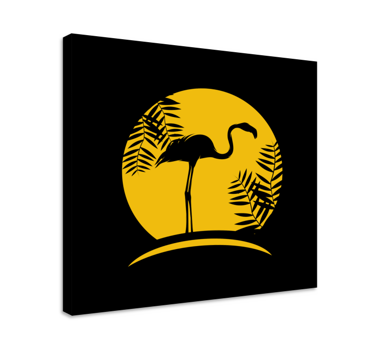 Cuadro aves silueta de flamenco elegante - TenVinilo