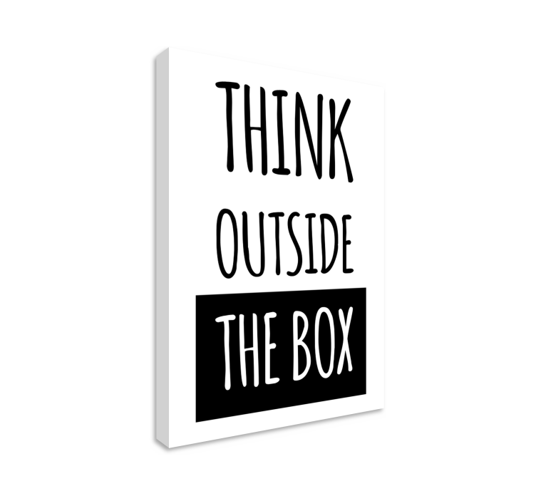 Cuadro frase motivadora Piensa fuera de la caja - TenVinilo