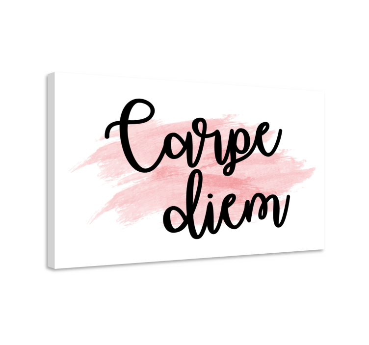 Cuadro frase motivadora Arte de pintura rosa carpe diem - TenVinilo