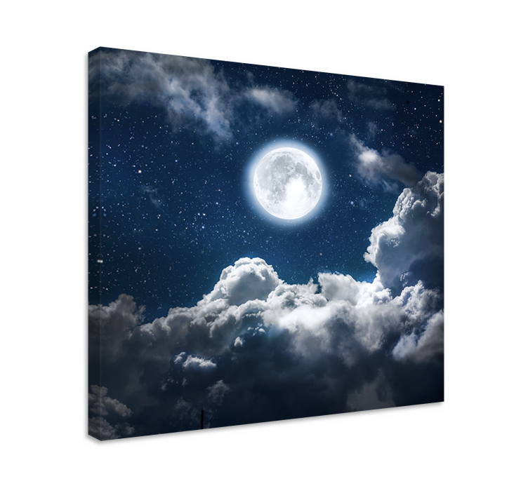 Cuadro paisajes nubes iluminadas por la luna - TenVinilo