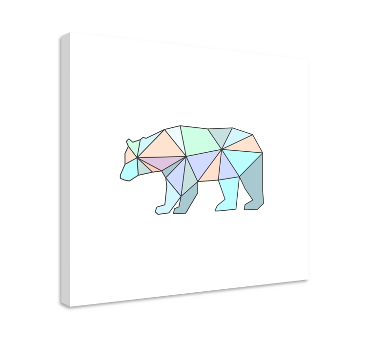 Cuadro animales figura de oso geométrica - TenVinilo