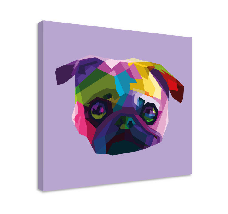 Cuadro de perro cara de pug colorido - TenVinilo