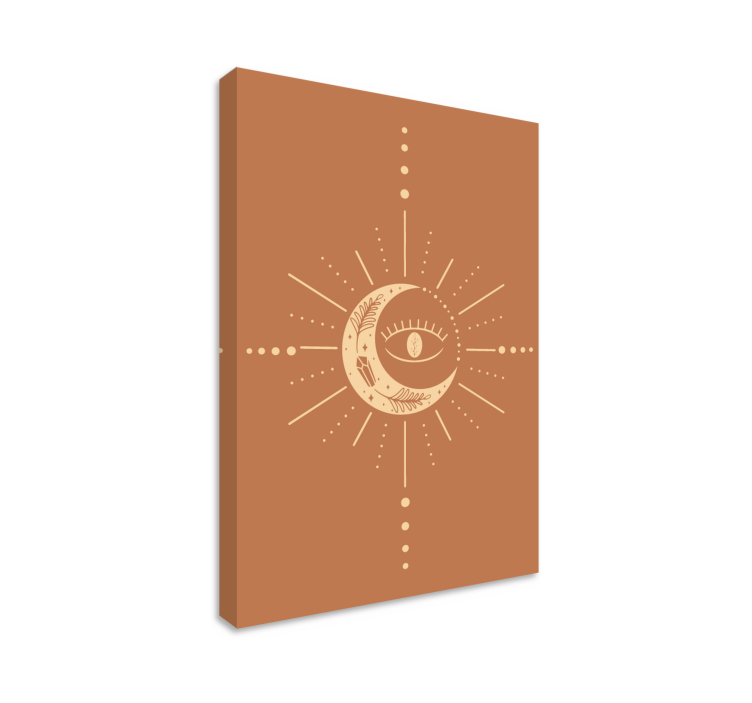 Cuadro abstracto diseño de media luna celestial - TenVinilo