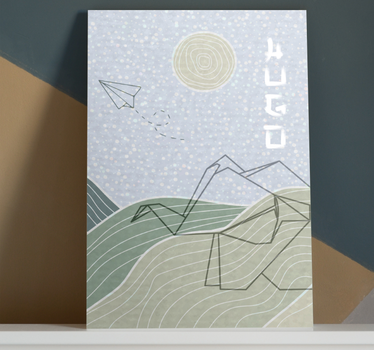 Cuadro dormitorio infantil nubes azules y pájaros - TenVinilo