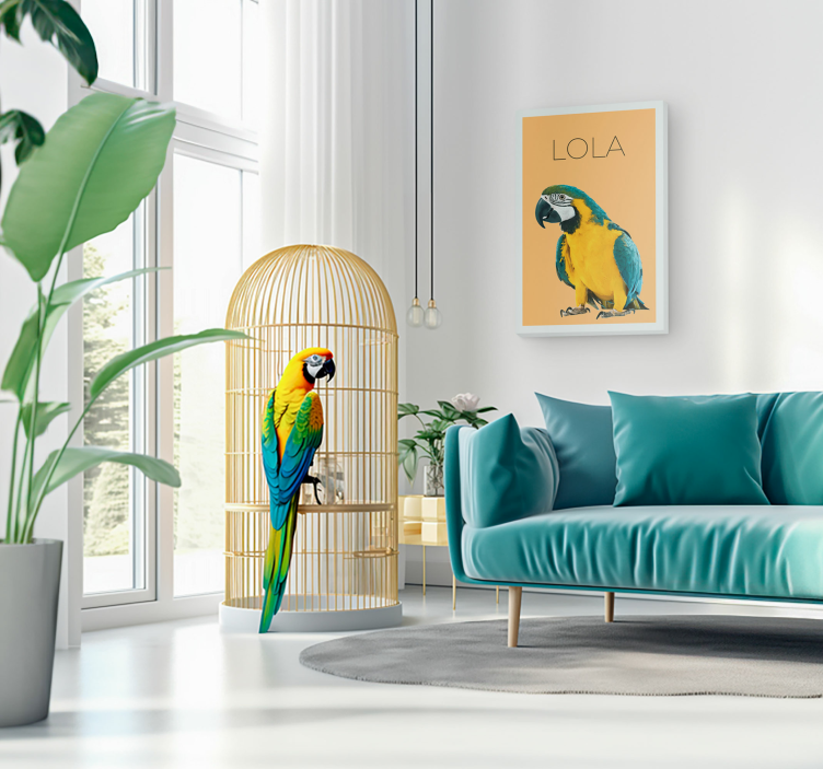 Cuadro despacho retrato minimalista de agua de una mascota - TenVinilo