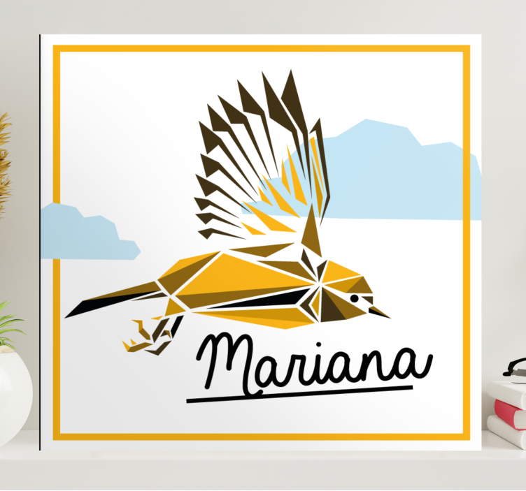 Cuadro aves pájaro amarillo volador - TenVinilo