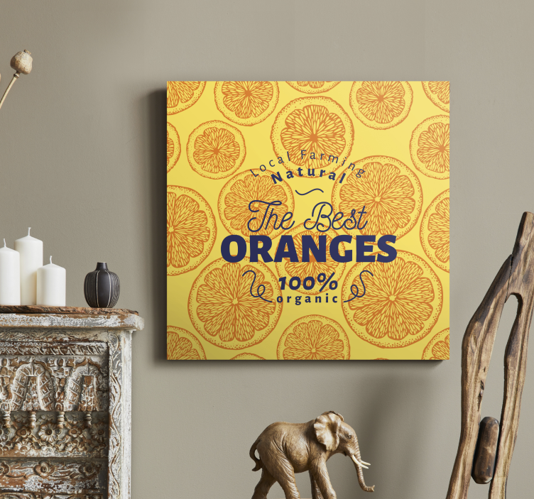 Cuadro bodegones ilustración de naranjas frescas - TenVinilo