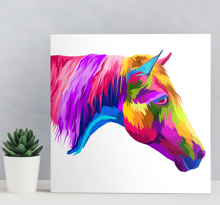 Cuadro caballo artístico multicolor - TenVinilo