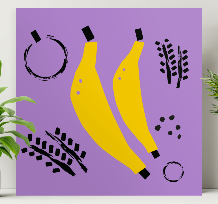 Cuadro bodegones Diseño de plátano morado de estilo africano - TenVinilo