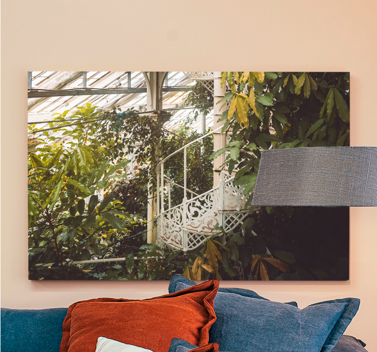 Cuadro de flores composición de verdor exuberante - TenVinilo