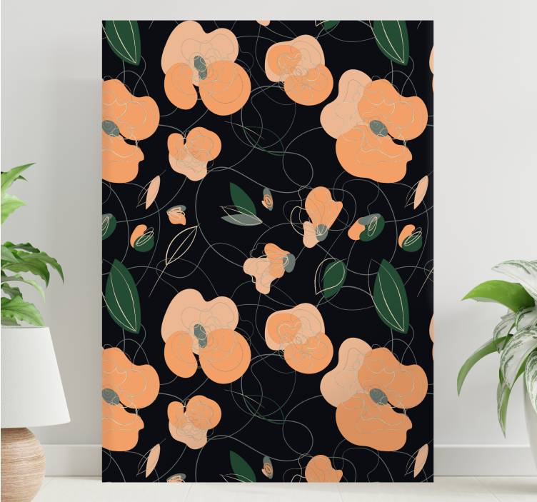 Cuadro de flores con elegante motivo floral - TenVinilo