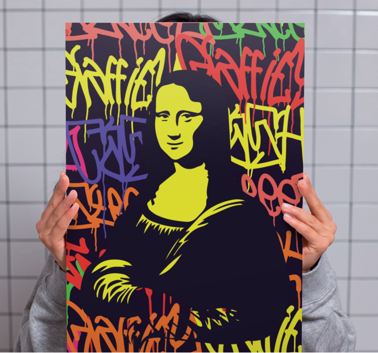 Cuadro moderno Mona lisa pintada con grafitti art - TenVinilo