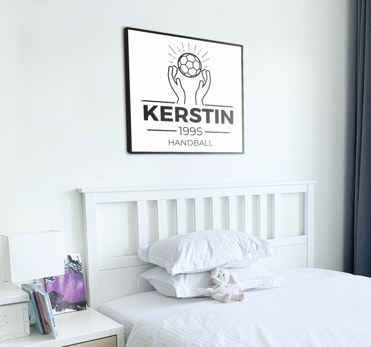 Cuadro juvenil diseño de balonmano personalizado - TenVinilo