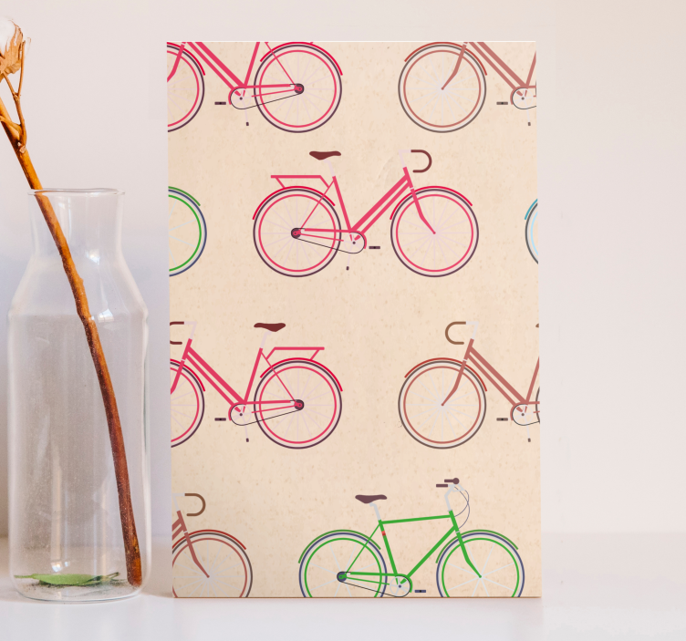 Cuadro deporte patrones de bicicletas coloridos - TenVinilo