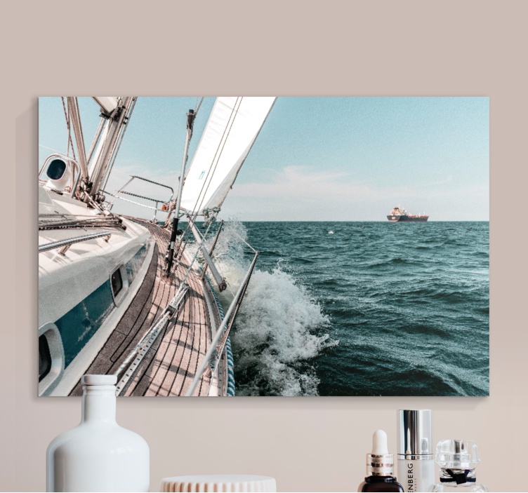 Cuadro 3d Efecto 3d yate de mar - TenVinilo
