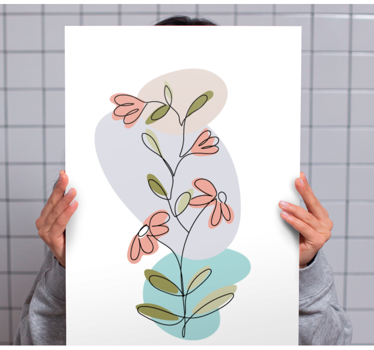 Cuadro de flores Diseño minimalista de flores de margarita - TenVinilo