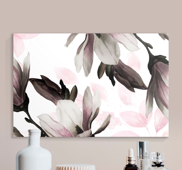 Cuadro de flores Variación floral estilo glamour - TenVinilo