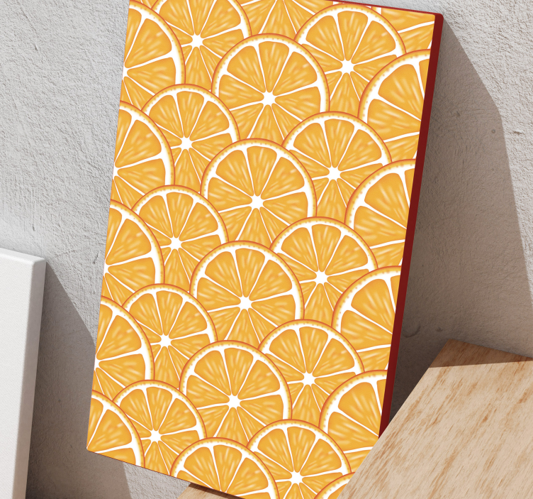 Cuadro frutas patrón de naranja - TenVinilo
