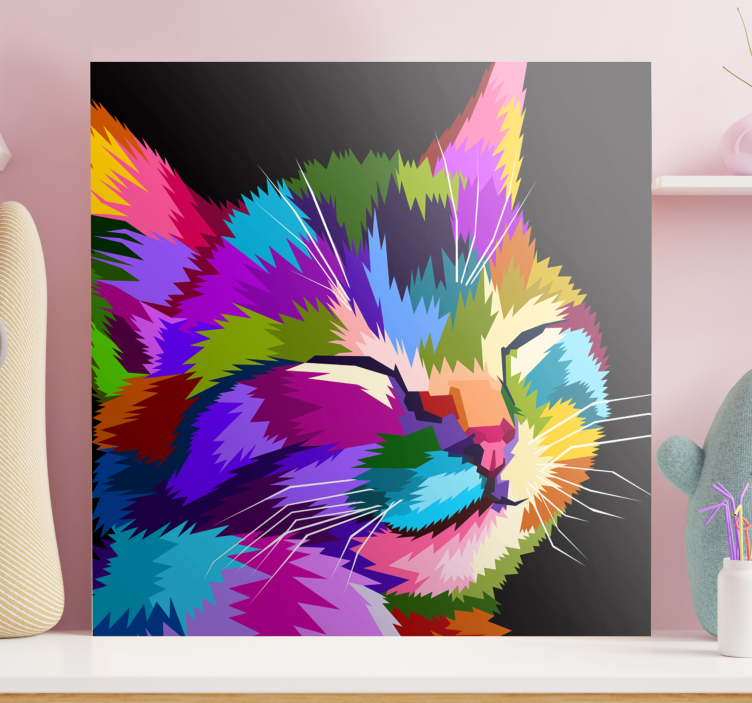 Cuadro de gatos Gato arcoiris - TenVinilo