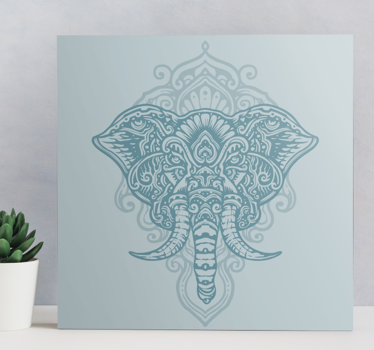 Cuadro mandala de elefante azul - TenVinilo