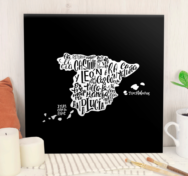 Cuadro mapa tipografía creativa del mundo - TenVinilo