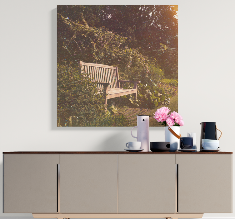 Cuadro paisajes banco de jardín sereno - TenVinilo