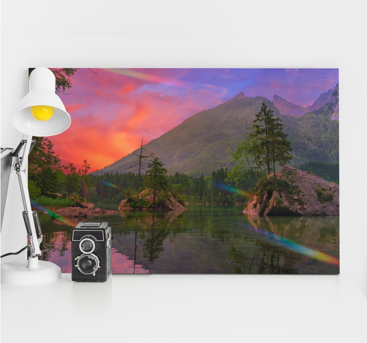 Cuadro paisajes reflejo de montaña serenidad - TenVinilo