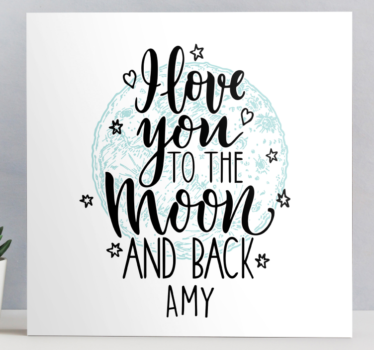 Cuadro boda Amor a la luna personalizable - TenVinilo