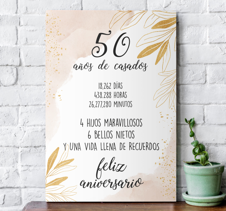 Cuadro boda Boda de oro - TenVinilo