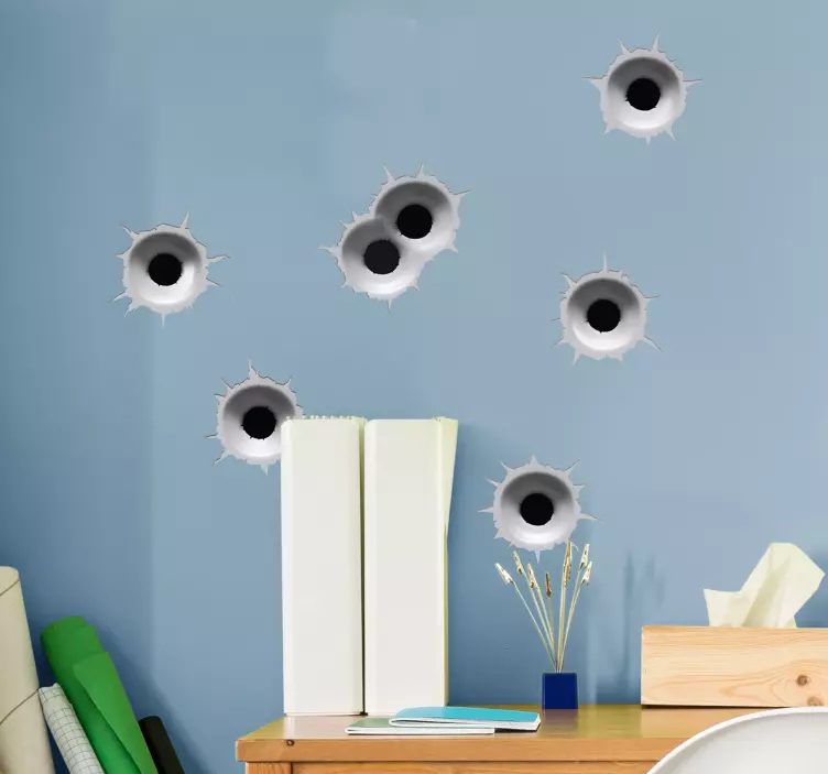 Vinilo 3d agujeros de bala - TenVinilo