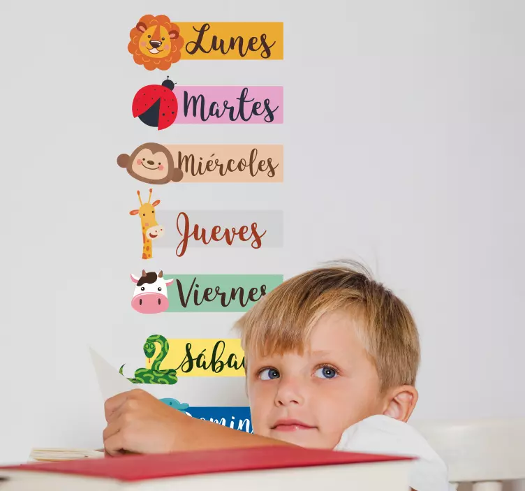Vinilo frase días de la semana para niños - TenVinilo