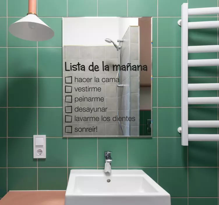 Vinilo espejo lista de la mañana - TenVinilo