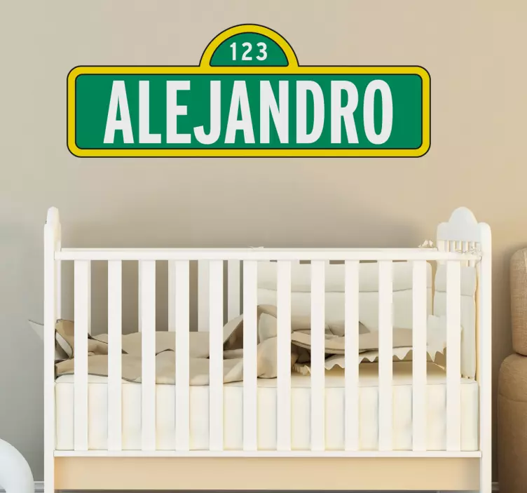 Vinilo personalizable placa Barrio Sésamo - TenVinilo