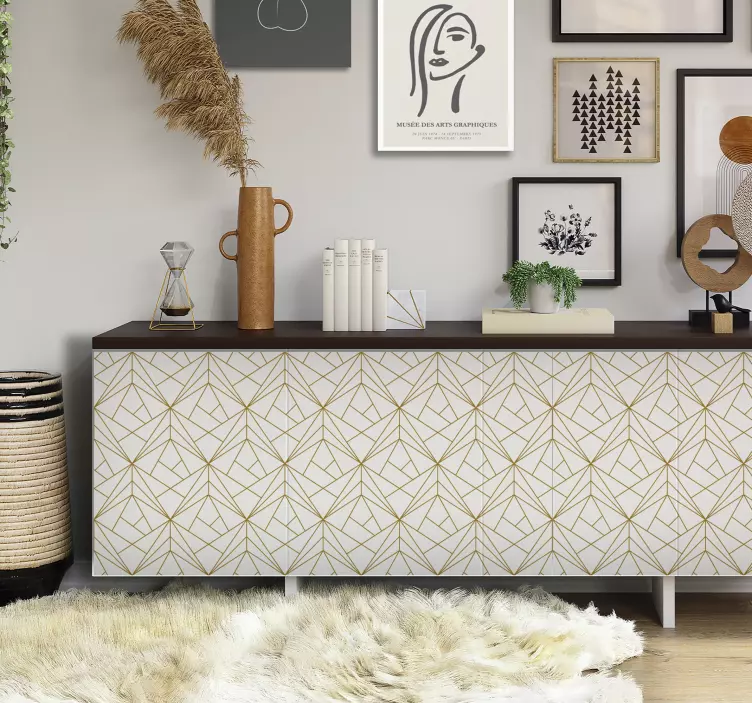 Vinilo trazo mueble patrón geométrico - TenVinilo