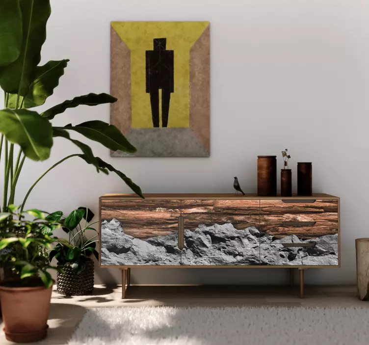 Vinilo para mueble leña y piedra - TenVinilo