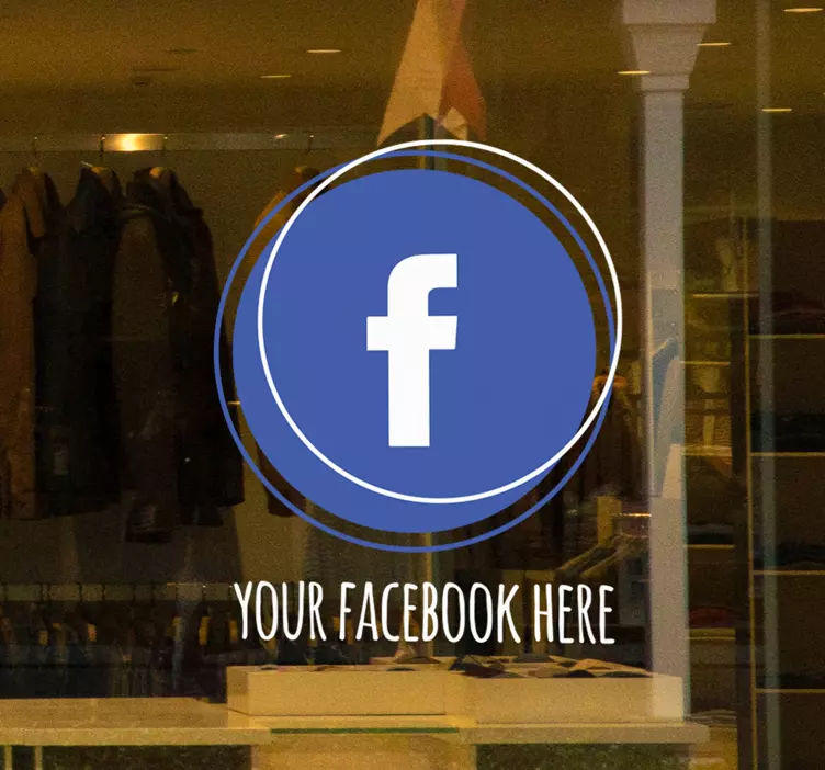 Vinilo escaparate logo Facebook en círculos - TenVinilo