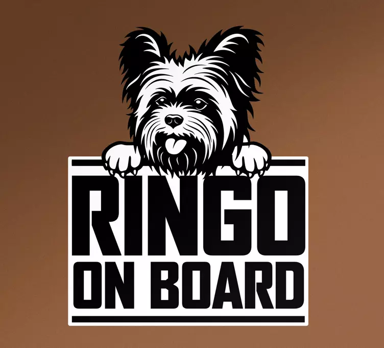 Pegatina coche señal de perro juguetón - TenVinilo