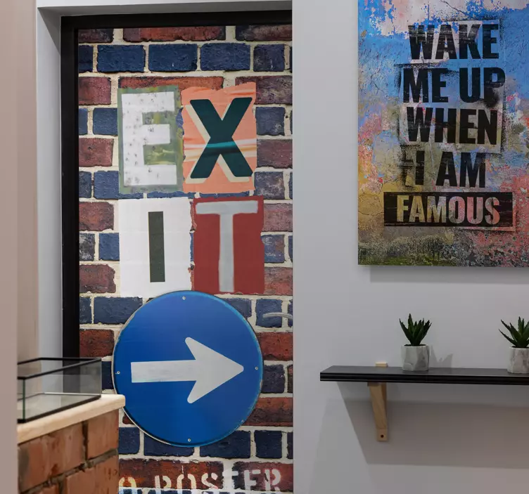 Vinilo pared urban Señal de salida - TenVinilo