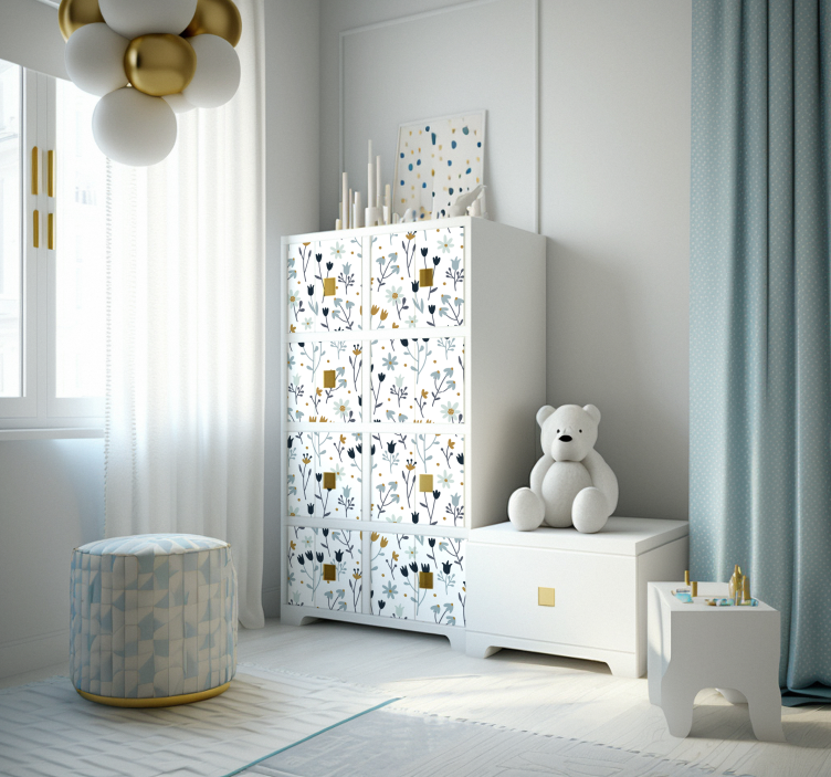 Vinilo para mueble flores minimalistasFlores minimalistas - TenVinilo