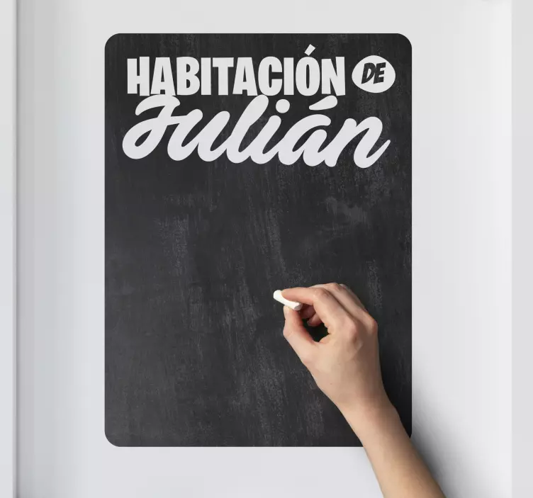Vinilo para puerta pizarra para puerta con nombreTablero de puert - TenVinilo