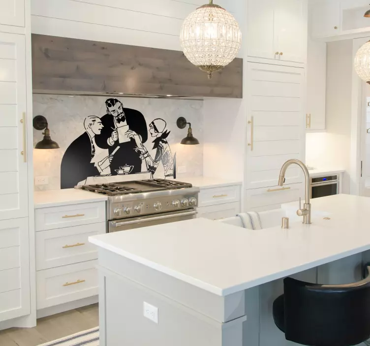 Vinilo decorativo pareja restaurante - TenVinilo