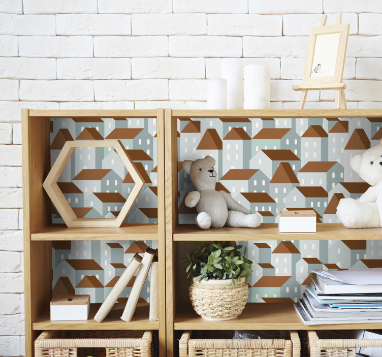 Vinilo para mueble ilustración de un pueblo Ilustración de una al - TenVinilo