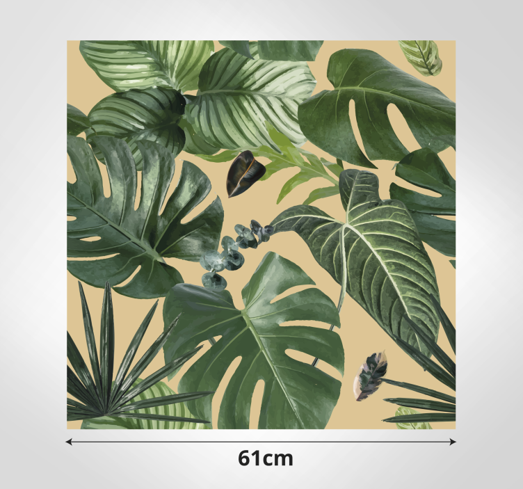 Vinilo cocina patrón de plantas tropicales - TenVinilo