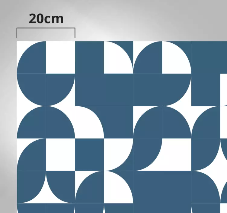 Vinilo para mueble Patrón de arte geométrico círculo azul - TenVinilo