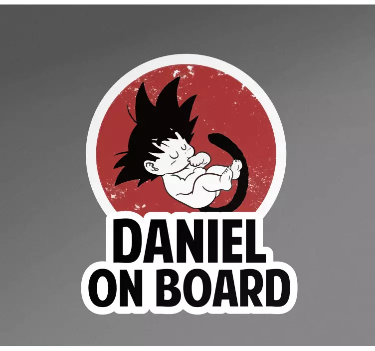 Pegatina coche personaje bebé personalizable - TenVinilo