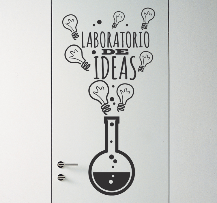Vinilo para puerta laboratorio de ideas - TenVinilo