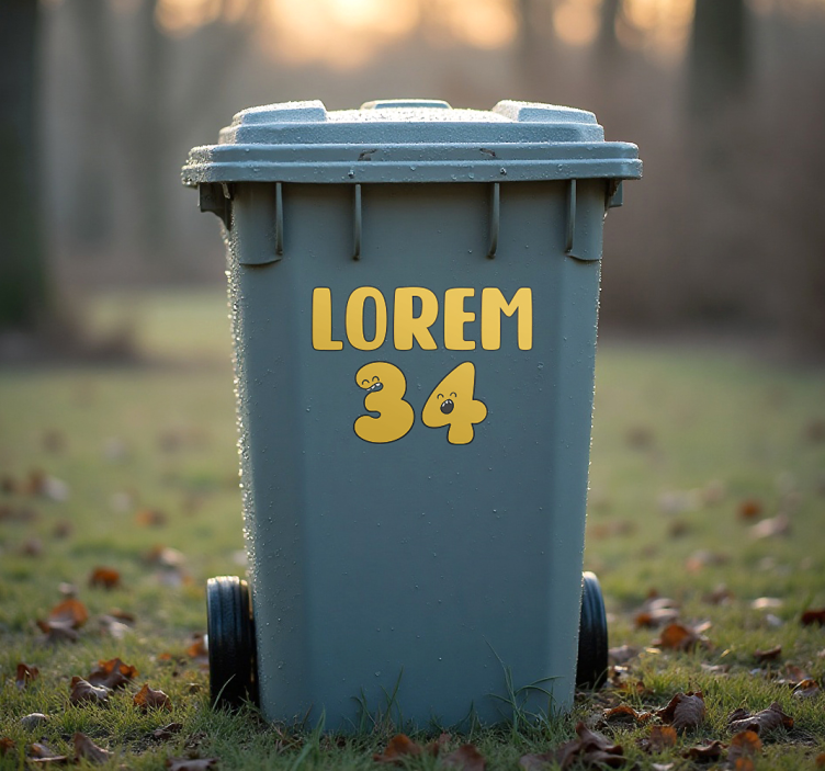 Pegatina container caras de números divertidas - TenVinilo